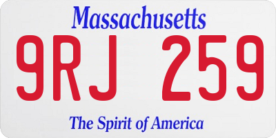 MA license plate 9RJ259