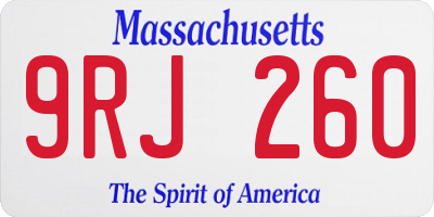 MA license plate 9RJ260