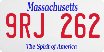 MA license plate 9RJ262