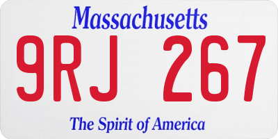 MA license plate 9RJ267