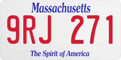 MA license plate 9RJ271