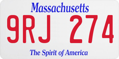 MA license plate 9RJ274