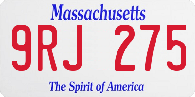 MA license plate 9RJ275
