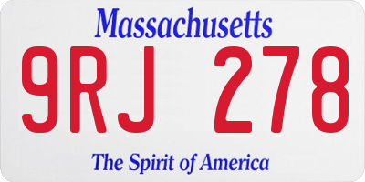 MA license plate 9RJ278