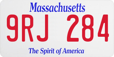MA license plate 9RJ284