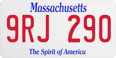 MA license plate 9RJ290