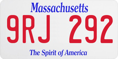 MA license plate 9RJ292