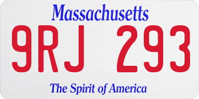 MA license plate 9RJ293