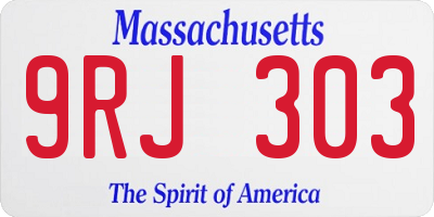 MA license plate 9RJ303