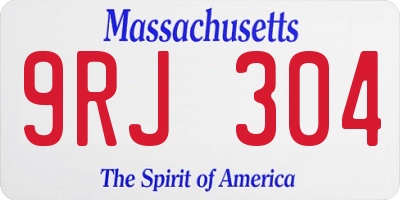 MA license plate 9RJ304