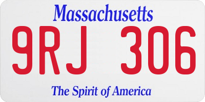 MA license plate 9RJ306