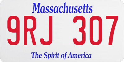 MA license plate 9RJ307