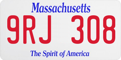 MA license plate 9RJ308