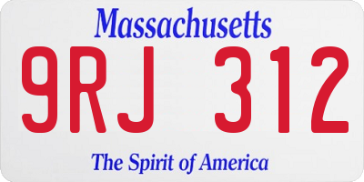 MA license plate 9RJ312