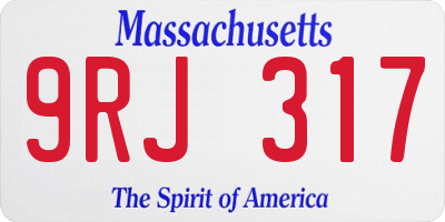 MA license plate 9RJ317