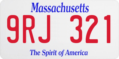 MA license plate 9RJ321