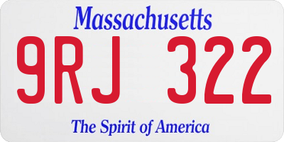 MA license plate 9RJ322