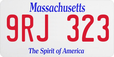 MA license plate 9RJ323