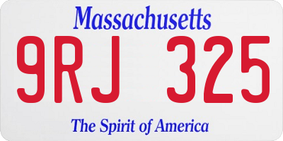 MA license plate 9RJ325