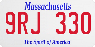 MA license plate 9RJ330