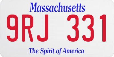 MA license plate 9RJ331