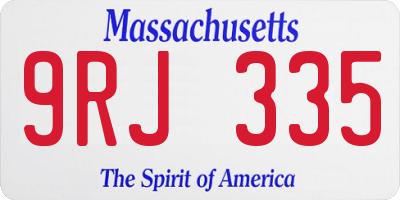 MA license plate 9RJ335