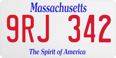 MA license plate 9RJ342