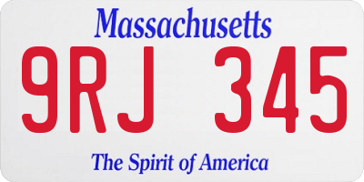 MA license plate 9RJ345