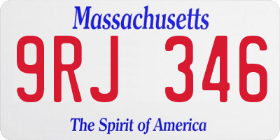 MA license plate 9RJ346
