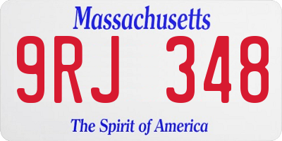 MA license plate 9RJ348