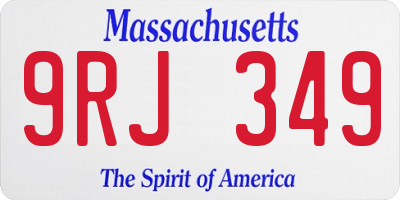 MA license plate 9RJ349