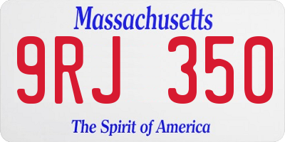 MA license plate 9RJ350