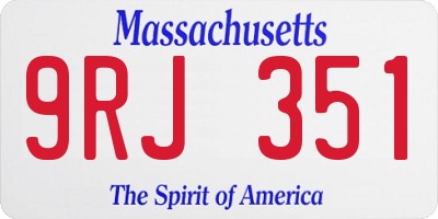 MA license plate 9RJ351