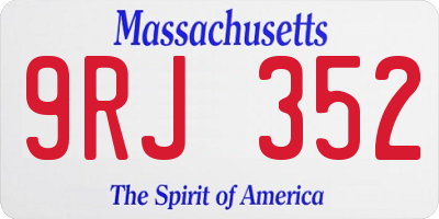MA license plate 9RJ352