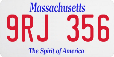 MA license plate 9RJ356