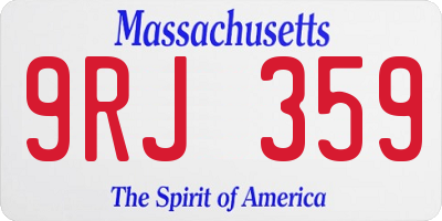 MA license plate 9RJ359