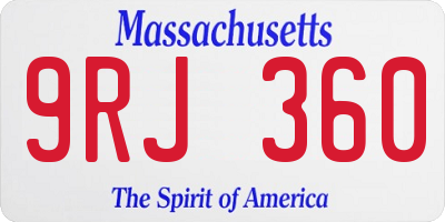 MA license plate 9RJ360