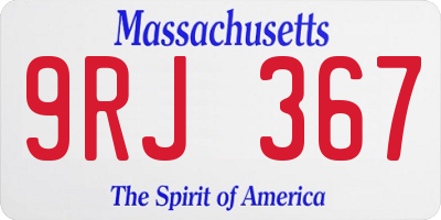 MA license plate 9RJ367