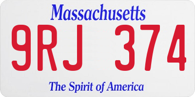 MA license plate 9RJ374