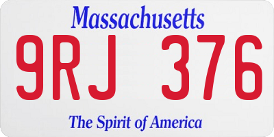 MA license plate 9RJ376