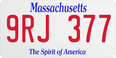 MA license plate 9RJ377
