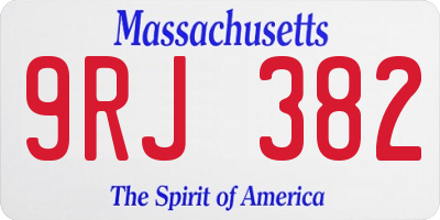 MA license plate 9RJ382