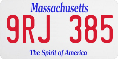 MA license plate 9RJ385