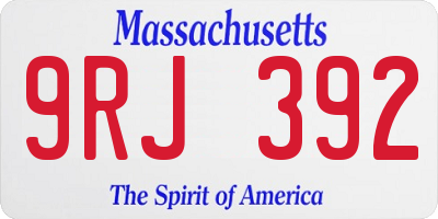 MA license plate 9RJ392