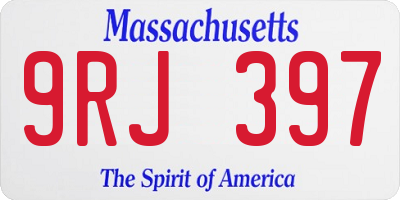 MA license plate 9RJ397