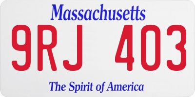 MA license plate 9RJ403