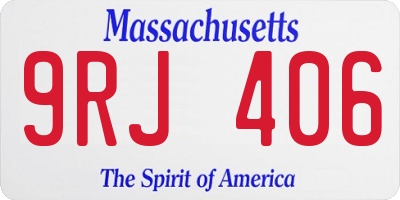 MA license plate 9RJ406