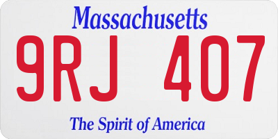 MA license plate 9RJ407