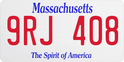 MA license plate 9RJ408