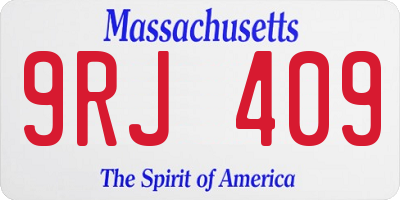 MA license plate 9RJ409